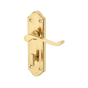 Frelan, Sherborne Suite Door Handle on Bathroom Plate, Door Handles, Lever Handles On Bathroom Backplate