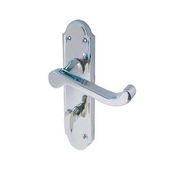 Frelan, Sherborne Suite Door Handle on Bathroom Plate, Door Handles, Lever Handles On Bathroom Backplate