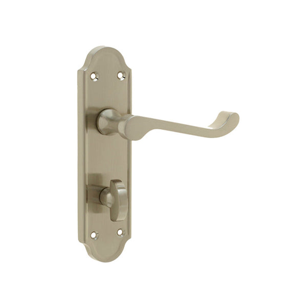 Frelan, Sherborne Suite Door Handle on Bathroom Plate, Door Handles, Lever Handles On Bathroom Backplate