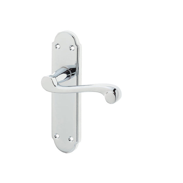 Frelan, Marlow Suite Door Handle on Latchplate Polished Chrome, Door Handles, Lever Handles On Latch Backplate