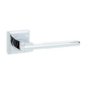 Frelan, Seros Door Handle on Rose Polished Chrome, Door Handles, Lever Handles On Round Rose