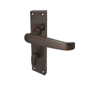 Frelan, Victorian Straight Door Handle on Bathroom Plate, Door Handles, Lever Handles On Bathroom Backplate