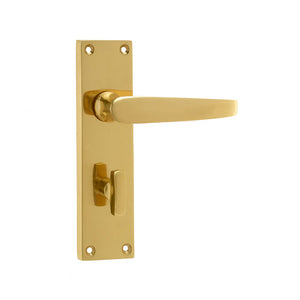 Frelan, Victorian Straight Door Handle on Bathroom Plate, Door Handles, Lever Handles On Bathroom Backplate