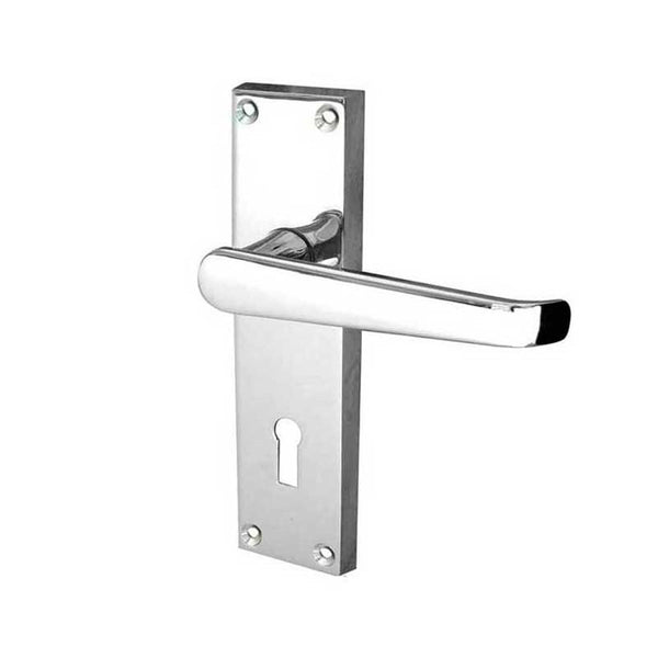 Frelan, Victorian Straight Door Handle on Lockplate, Door Handles, Lever Handles On Lock Backplate