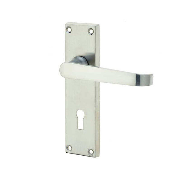 Frelan, Victorian Straight Door Handle on Lockplate, Door Handles, Lever Handles On Lock Backplate