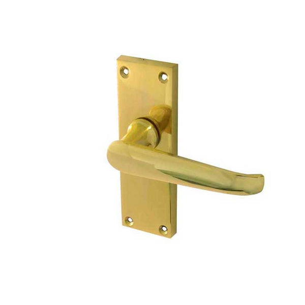 Frelan, Victorian Straight Door Handle on Short Latchset Plate, Door Handles, Lever Handles On Latch Backplate