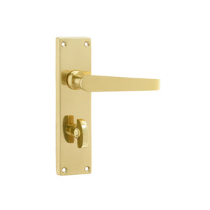 Frelan, Victorian Kontrax Suite Straight Door Handle on Bathroom Plate, Door Handles, Lever Handles On Bathroom Backplate