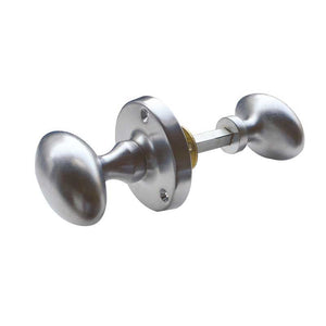 Frelan, Oval Rim Door Knob Satin Chrome, Door Knobs, Mortice Door Knobs