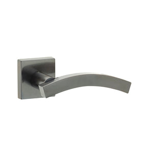 Frelan, Kubus Curved Door Handle on Rose Dark Bronze, Door Handles, Door Pull Handles