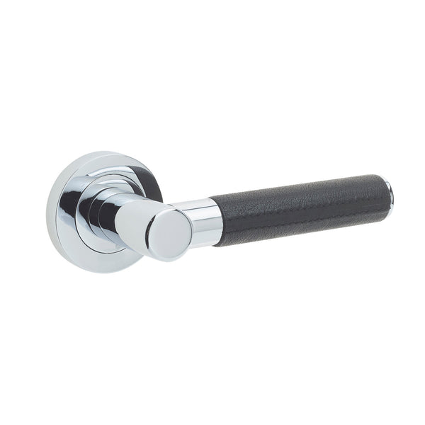 Frelan, Ascot Door Handle on Rose, Door Handles, Lever Handles On Round Rose