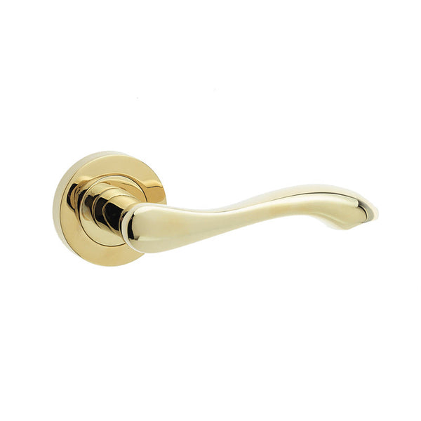 Frelan, Gamma Door Handle on Rose, Door Handles, Lever Handles On Round Rose