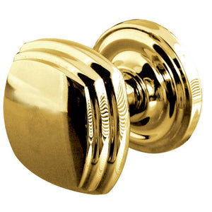 Frelan, Piazza Mortice Door Knob Polished Brass on Round Rose, Door Knobs, Mortice Door Knobs