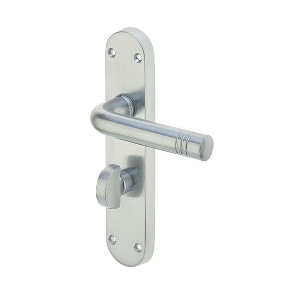 Frelan, Porto Suite Door Handle on Bathroom Plate, Door Handles, Lever Handles On Bathroom Backplate