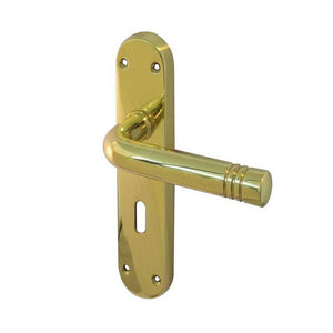 Frelan, Porto Suite Door Handle on Lockplate, Door Handles, Lever Handles On Lock Backplate