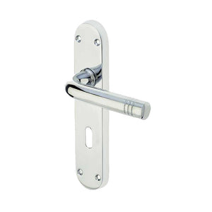 Frelan, Porto Suite Door Handle on Lockplate, Door Handles, Lever Handles On Lock Backplate