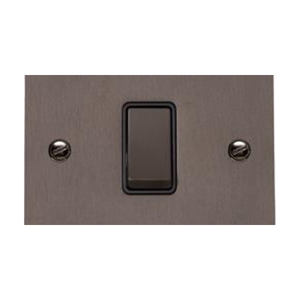 Stylist Bronze Flat Plate Range Switches & Sockets, L09 - 1 Gang Intermediate Rocker Switch by Heritage Brass By M-Marcus