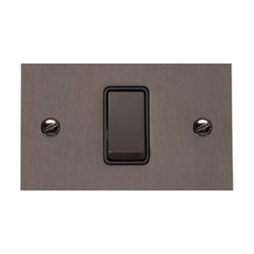 Stylist Bronze Flat Plate Range Switches & Sockets, L09 - 1 Gang Intermediate Rocker Switch by Heritage Brass By M-Marcus