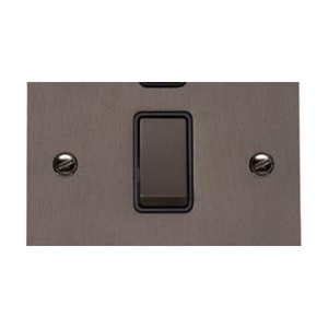Stylist Bronze Flat Plate Range Switches & Sockets, L09 - 20A Double Pole Switch with Neon by Heritage Brass By M-Marcus