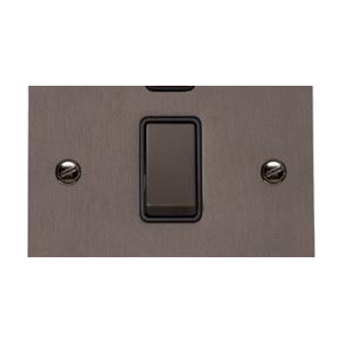 Stylist Bronze Flat Plate Range Switches & Sockets, L09 - 20A Double Pole Switch with Neon by Heritage Brass By M-Marcus