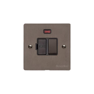 Stylist Bronze Flat Plate Range Switches & Sockets, L09 - Switched Spur with Neon (13 Amp) by Heritage Brass By M-Marcus