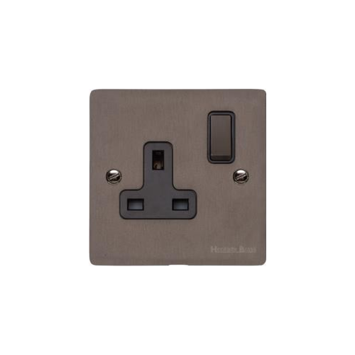 Stylist Bronze Flat Plate Range Switches & Sockets, L09 - Single Socket (13 Amp) by Heritage Brass By M-Marcus