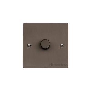 Stylist Bronze Flat Plate Range Switches & Sockets, L09 - 1G Multi Location Primary Dimmer by Heritage Brass By M-Marcus