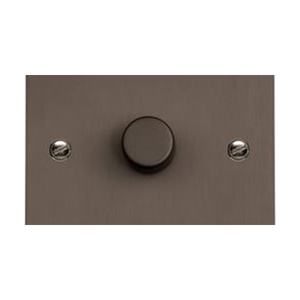 Stylist Bronze Flat Plate Range Switches & Sockets, L09 - 1 Gang Dimmer 400 watts (Compatible with halogen/ incandescent bulbs) by Heritage Brass By M-Marcus