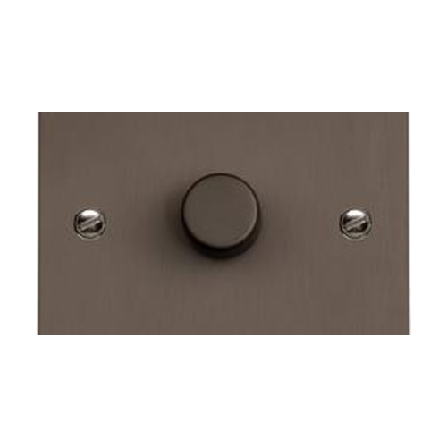 Stylist Bronze Flat Plate Range Switches & Sockets, L09 - 1 Gang Dimmer 400 watts (Compatible with halogen/ incandescent bulbs) by Heritage Brass By M-Marcus
