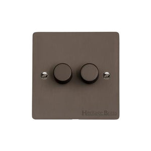 Stylist Bronze Flat Plate Range Switches & Sockets, L09 - 2G Multi Location Primary Dimmer by Heritage Brass By M-Marcus