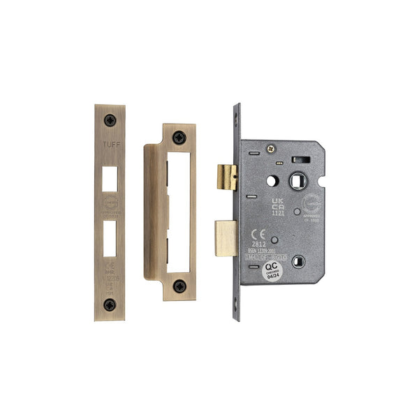 CE 3 Lever Bathroom Lock 2 1/2" by M Marcus - Heritage Brass