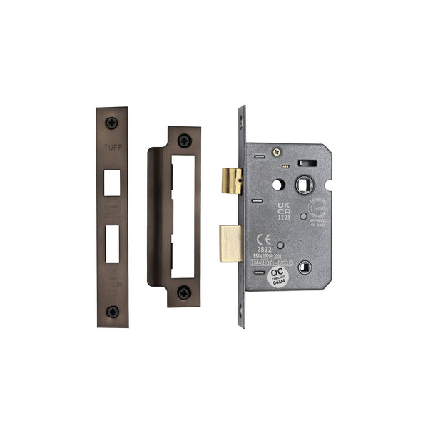 CE 3 Lever Bathroom Lock 2 1/2" by M Marcus - Heritage Brass