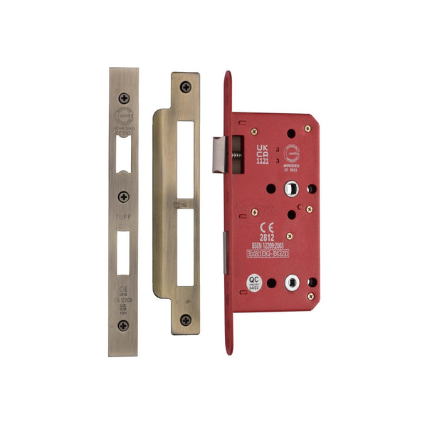 CE Bathroom Lock (78mm Centre) by M Marcus - Heritage Brass