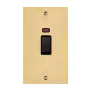 Richmond Elite Range Polished Brass Switches & Sockets, LP1 - 45A DP Cooker Switch with Neon (tall plate) by Heritage Brass By M-Marcus