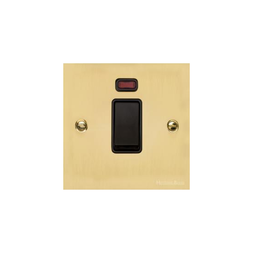 Richmond Elite Range Polished Brass Switches & Sockets, LP1 - 45A DP Cooker Switch with Neon (single plate) by Heritage Brass By M-Marcus