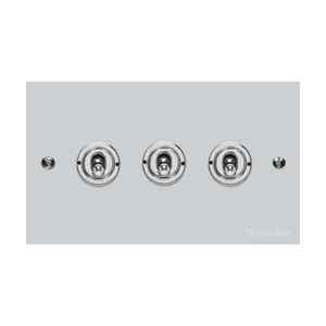Richmond Elite Range Polished Chrome Switches & Sockets, LP2 - 3 Gang Toggle Switch by Heritage Brass By M-Marcus