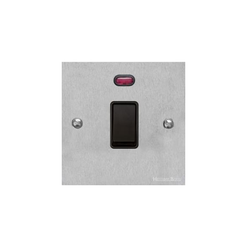Richmond Elite Range Satin Chrome Switches & Sockets, LP3 - 45A DP Cooker Switch with Neon (single plate) by Heritage Brass By M-Marcus