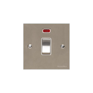 Richmond Elite Range Satin Nickel Switches & Sockets, LP5 - 20A Double Pole Switch with Neon by Heritage Brass By M-Marcus