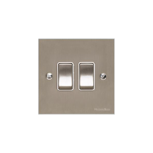 Richmond Elite Range Satin Nickel Switches & Sockets, LP5 - 2 Gang Rocker Switch by Heritage Brass By M-Marcus