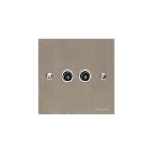 Richmond Elite Range Satin Nickel Switches & Sockets, LP5 - TV/FM Diplexed Socket by Heritage Brass By M-Marcus