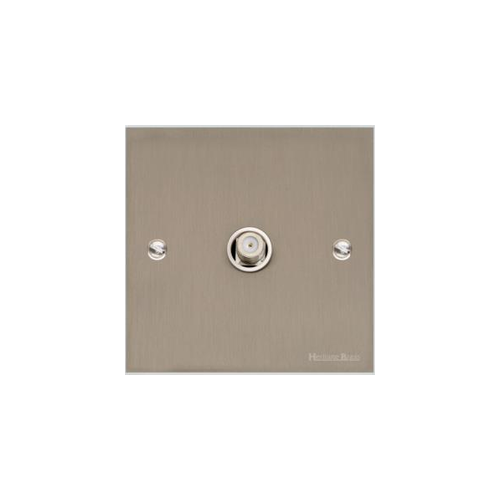 Richmond Elite Range Satin Nickel Switches & Sockets, LP5 - 1 Gang Satellite Socket by Heritage Brass By M-Marcus