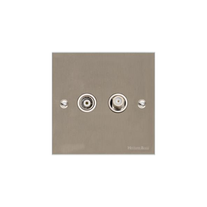 Richmond Elite Range Satin Nickel Switches & Sockets, LP5 - TV/Satellite Socket by Heritage Brass By M-Marcus