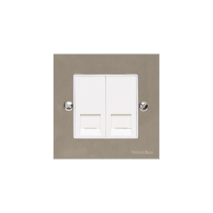 Richmond Elite Range Satin Nickel Switches & Sockets, LP5 - 2 Gang CAT6 by Heritage Brass By M-Marcus