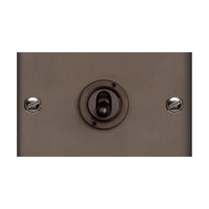 Richmond Elite Range Matt Bronze Switches & Sockets, LP9 - 1 Gang Intermediate Toggle Switch by Heritage Brass By M-Marcus