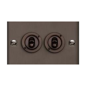 Richmond Elite Range Matt Bronze Switches & Sockets, LP9 - 2 Gang Toggle Switch by Heritage Brass By M-Marcus
