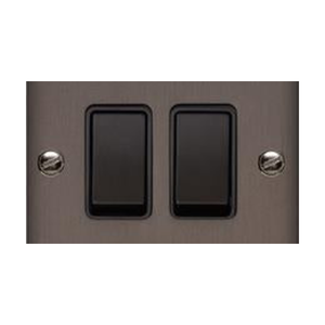 Richmond Elite Range Matt Bronze Switches & Sockets, LP9 - 2 Gang Rocker Switch by Heritage Brass By M-Marcus