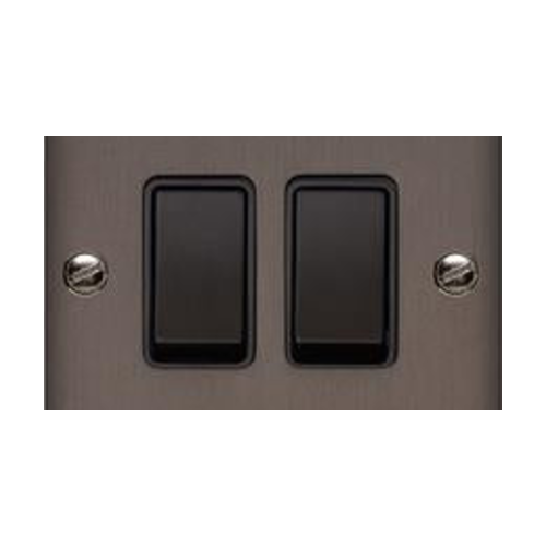 Richmond Elite Range Matt Bronze Switches & Sockets, LP9 - 2 Gang Rocker Switch by Heritage Brass By M-Marcus