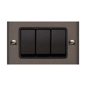 Richmond Elite Range Matt Bronze Switches & Sockets, LP9 - 3 Gang Rocker Switch by Heritage Brass By M-Marcus
