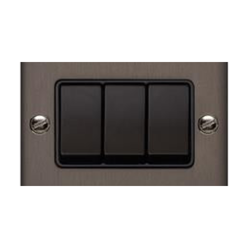 Richmond Elite Range Matt Bronze Switches & Sockets, LP9 - 3 Gang Rocker Switch by Heritage Brass By M-Marcus