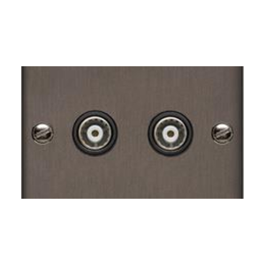 Richmond Elite Range Matt Bronze Switches & Sockets, LP9 - 2 Gang TV Coaxial Socket by Heritage Brass By M-Marcus