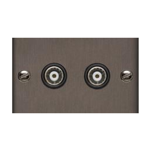 Richmond Elite Range Matt Bronze Switches & Sockets, LP9 - 2 Gang TV Coaxial Socket by Heritage Brass By M-Marcus